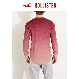 Hollister春季长款潮流弧形下摆华夫格长袖 T恤 男 301842-1