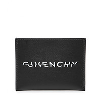 Givenchy/纪梵希20春夏黑色牛皮个性字母LOGO百搭男士短款卡包 黑色