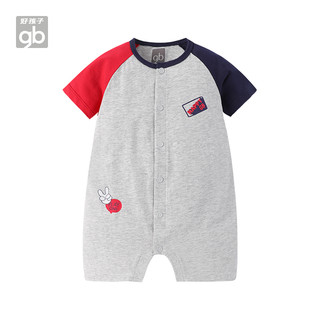 Goodbaby好孩子童装婴儿连体衣服宝宝短袖连身哈衣纯棉爬服衣服