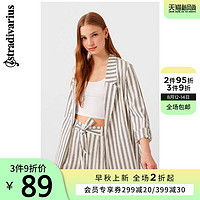 Stradivarius 黑白条纹休闲西服外套女夏季新款薄款 01911650004