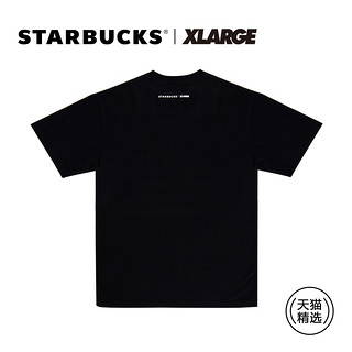 Starbucks星巴克 XLARGE 联名款T恤 潮牌时尚 纯棉短袖 男女黑白