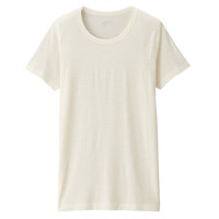 无印良品 無印良品 MUJI 男式 羊毛 圆领短袖T恤