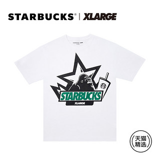 Starbucks星巴克 XLARGE 联名款T恤 潮牌时尚 纯棉短袖 男女黑白