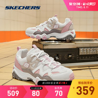 Skechers斯凯奇男女同款怪兽甜心撞色小白鞋休闲鞋运动鞋老爹鞋 39.5 黑色/白色/BKW