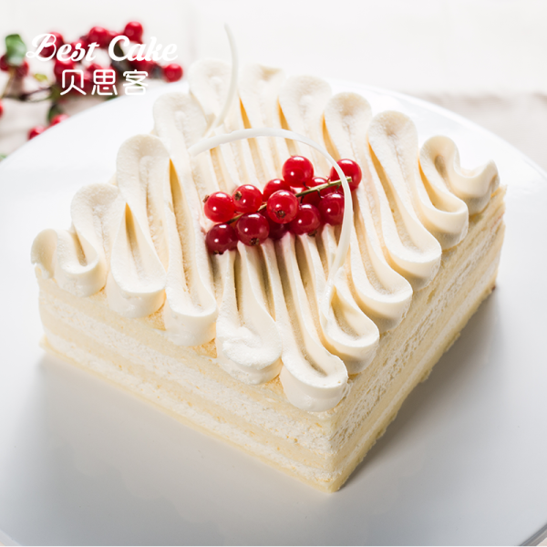 贝思客情定爱情海经典牛奶戚风情人节生日聚会蛋糕上海同城配送