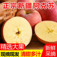 正宗新疆阿克苏冰糖心苹果水果新鲜红富士大5/10斤应季整箱批发孕妇水果当季应季水果新鲜京东现货水果/ 阿克苏红旗坡【净重5斤】 75-80mm 中果