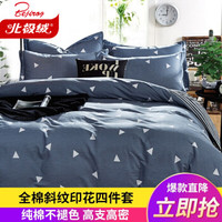 Bejirog 北极绒 全棉斜纹纯棉100%棉四件套 高支高密床品套件床上四件套 爱巢 标准号200*230cm