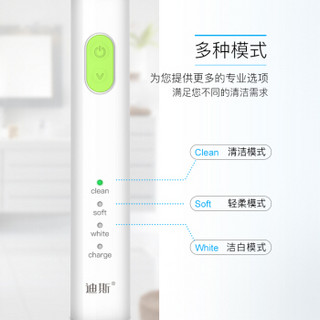 迪斯（Desleep） 美国迪斯电动牙刷声波式震动牙刷 成人电动牙刷 炫白