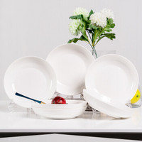 6个装 家用盘子陶瓷碟子菜盘圆盘果盘饭盘餐具餐盘 纯白菜盘(6个装) 18-18.9cm