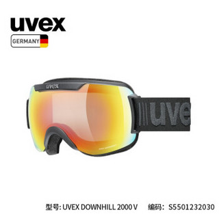 uvex downhill 2000S VFM/VLM光感变色滑雪镜 德国优维斯单双板防雾防撞亚洲版 黑色-彩虹.变色/透明.S1-3 亚洲版