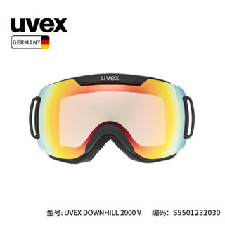 uvex downhill 2000S VFM/VLM光感变色滑雪镜 德国优维斯单双板防雾防撞亚洲版 黑色-彩虹.变色/透明.S1-3 亚洲版