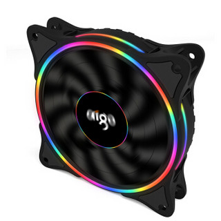 爱国者（aigo） 极光12CM台式电脑机箱LED风扇（神光同步CPU水冷排散热/减震脚垫/附螺丝） 彩虹V1*1只【增加拍下】