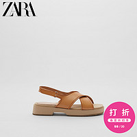 ZARA 【打折】 童鞋女童  棕色魔术贴软底凉鞋 12600630100