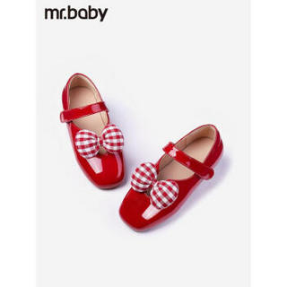 mrbaby儿童皮鞋2020春季新款红色软底中大童单鞋女童鞋子公主鞋 大红色 24
