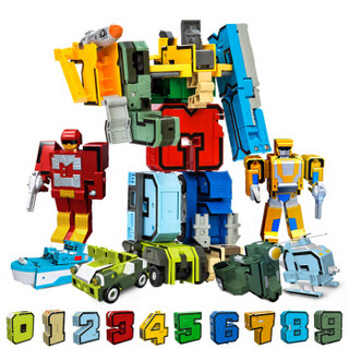 儿童数字变形玩具金刚合体机器人数字变形玩具0-9数字合体机器人儿童益智玩具套装 数字变形【0~9+加减乘除等于】彩盒装2801