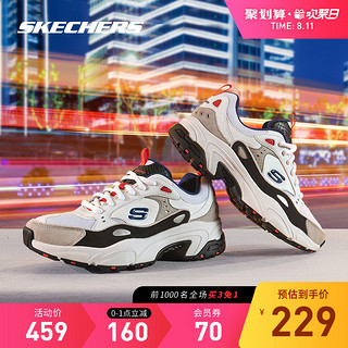 Skechers斯凯奇男鞋秋新品威神V明星同款复古休闲鞋运动鞋老爹鞋 45.5 黑色/BLK