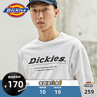 Dickies潮流休闲logo印花短袖t恤男 棉舒适宽松上衣DK008163 黑色  M