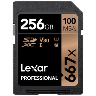 Lexar雷克沙SD卡256G 667X UHS-I U3高速SDXC卡256G存储卡微单反相机内存卡V30摄像机内存卡4K存储卡100MB/s