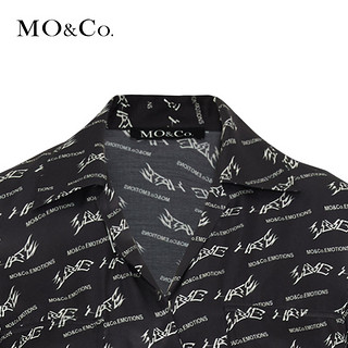 MO&Co. 摩安珂 MOCO2019秋季新品收腰字母印花连衣裙MAI3DRS040