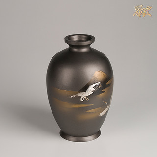 铜师傅 全铜摆件《铜师傅高冈铜器之富士鶴》铜工艺品 花瓶