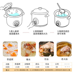 益美电炖锅陶瓷紫砂锅煮粥煲汤锅宝宝辅食神器家用插电炖盅贵妃煲