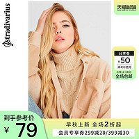 Stradivarius 英伦风宽松灯芯绒衬衫式外套女时尚新款08177168430