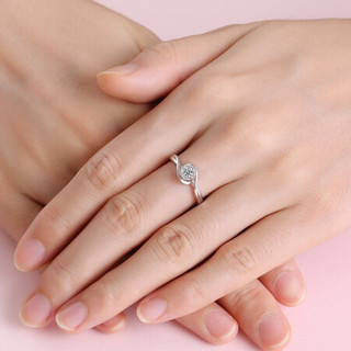 钻石世家 18K金钻石戒指 结婚求婚戒指 时尚钻石女戒 群镶钻石戒指 共17分I-J色 13号