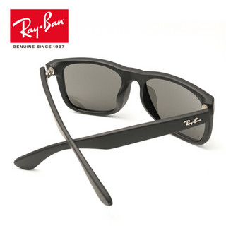 RayBan 雷朋太阳镜男女款方形前卫潮流彩膜反光镜面0RB4165F可定制 622/6G黑色镜框灰色反光镜片 【定制单拍不发，镜片需另拍】尺寸54