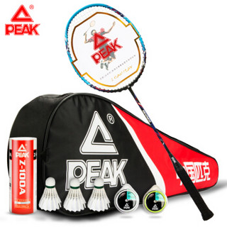 匹克PEAK羽毛球拍3U全碳素单拍进攻型球拍套装蓝黑OK-3301赠3只装羽毛球+拍套