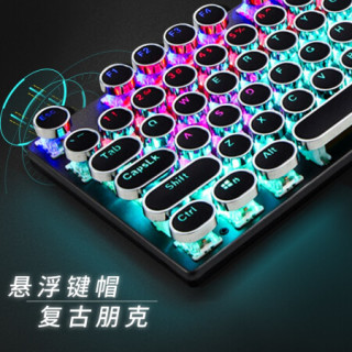 商品hp 惠普 gk400 104键 有线机械键盘 圆帽 枪黑 国产红轴 混光
