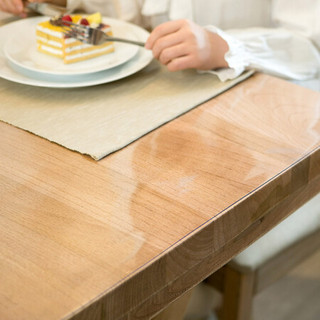 佳佰 无味软玻璃加厚PVC桌布防水防烫塑料台布餐桌垫茶几垫透明磨砂水晶板 透明无味（厚度2.0mm）70cm*130cm