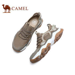 骆驼（CAMEL）耐磨透气登山防滑网面轻便徒步鞋男  A022336690 沙色 39