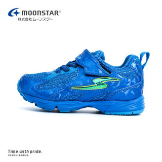 Moonstar月星 2020年新品 儿童波鞋男童运动鞋女童跑步鞋魔术贴鞋子平衡车鞋 蓝色 内长19cm