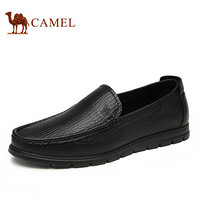 骆驼（CAMEL） 柔软舒适便捷商务休闲皮鞋男 A012211010 黑色 43