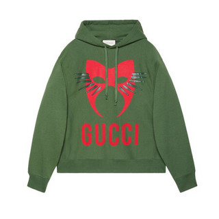 GUCCI 古驰 宣言系列 男女款连帽卫衣 569828 XJBTR 3806 深绿色 L