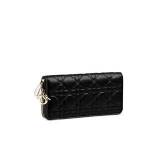 Dior 迪奥 Lady Dior系列 女士羔羊皮长款钱包 S0007ONMJ_M900 黑色