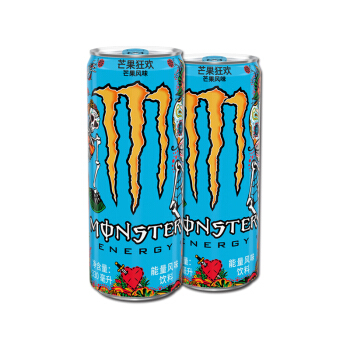 可口可乐 coca-cola monster 魔爪芒果狂欢能量风味饮料(果味) 330ml*
