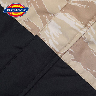 Dickies 防泼水加工Thermolite充棉撞色拼接连帽夹克DK006682黑色 XL