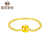 菜百首饰 黄金戒指 9AUR0187 硬足金系列时尚链戒 定价 9-11号