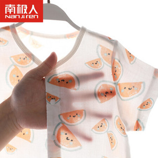 南极人（Nanjiren）新生婴儿宝宝纱布短袖初生宝宝套装 粉色螃蟹 90（适合18-24月宝宝）
