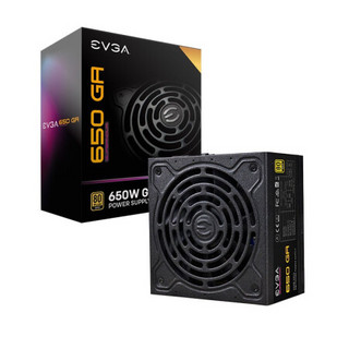 EVGA 额定650W GA电脑电源(80PLUS金牌/全模组/10年质保/DBB轴承风扇/全日系电容台式主机电源)