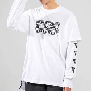 DC SHOES LAYERED TEE dc男士假两件长袖T恤 5425J930 白夹色-WBB0 S