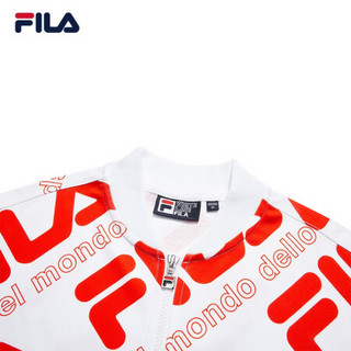 FILA 斐乐官方 女子针织外套2020夏季新款LOGO运动外套棉女 标准白-WT 165/84A/M