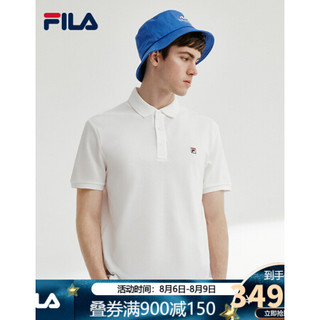 FILA 斐乐官方 男子短袖POLO衫2020夏季新款运动休闲短袖POLO男 标准白-WT 180/100A/XL