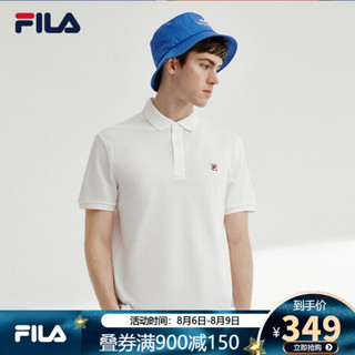 FILA 斐乐官方 男子短袖POLO衫2020夏季新款运动休闲短袖POLO男 标准白-WT 180/100A/XL