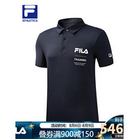 FILA ATHLETICS斐乐男子短袖POLO2020秋季新款商务时尚休闲运动衫 RD宝蓝-NV 180/100A/XL