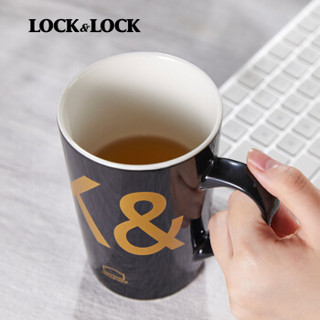 乐扣乐扣（LOCK&LOCK）墨言LOG创意马克杯家用牛奶杯早餐杯情侣杯子麦片杯水杯男女咖啡杯子 墨水LOCK2