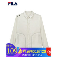 FILA 斐乐官方 男子梭织外套2020夏季新款皮肤衣薄运动翻领外套男 白桦灰色-GY 175/96A/L