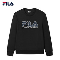 FILA斐乐官方套头卫衣男子2020秋季复古星空印花长袖圆领男上装简约基础 正黑色-BK 170/92A/M