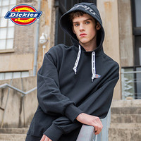 Dickies 春季反光Logo印花情侣卫衣 男女同款徽章中性上衣 DK007562 黑色 S